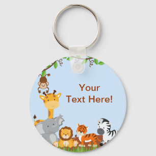 Blue Cute Oerwoud Baby Animal Sleutelhanger