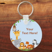 Blue Cute Oerwoud Baby Animal Sleutelhanger (Voorkant)