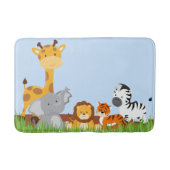 Blue Cute Oerwoud Baby Animals Bath Mat (Voorkant)