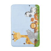 Blue Cute Oerwoud Baby Animals Bath Mat (Voorkant Verticaal)