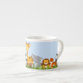 Blue Cute Oerwoud Baby Animals Espresso Mok (Voorkant rechts)