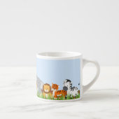 Blue Cute Oerwoud Baby Animals Espresso Mok (Rechts)