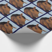 Blue Cute Pony Wrapping Paper Cadeaupapier (Hoek)