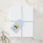 Blue Cute pret dinosaurustractor naar school - DY  Cadeaulabel (Met Touw)