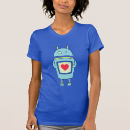 Blue Cute Robot met Kinder hoes met een donkerbrui T-shirt