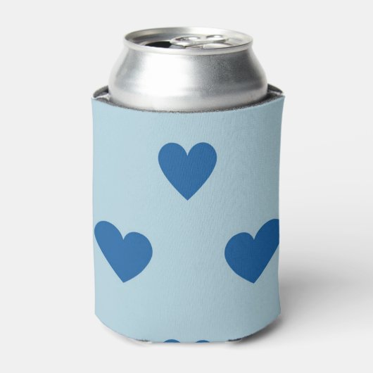 Blue Cute Simple Heart Patroon Blikjeskoeler (Blikje Voorkant)