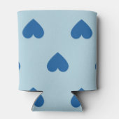 Blue Cute Simple Heart Patroon Blikjeskoeler (Achterkant)