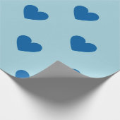 Blue Cute Simple Heart Patroon Cadeaupapier (Hoek)