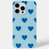 Blue Cute Simple Heart Patroon Case-Mate iPhone Case (Achterkant)