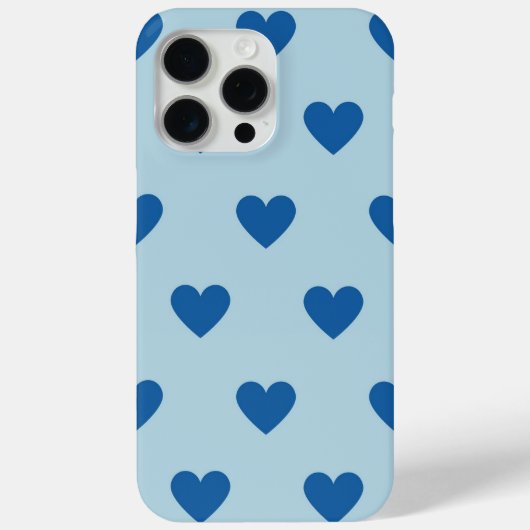 Blue Cute Simple Heart Patroon Case-Mate iPhone Case (Achterkant)