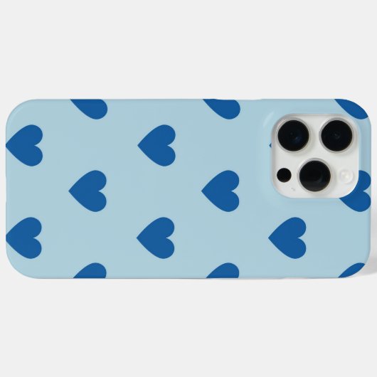 Blue Cute Simple Heart Patroon Case-Mate iPhone Case (Achterkant (horizontaal))