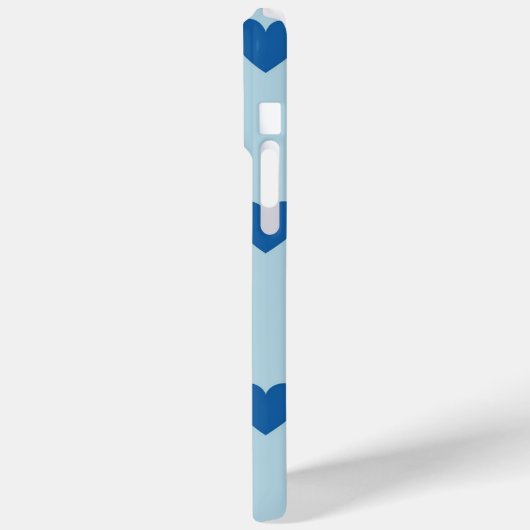 Blue Cute Simple Heart Patroon Case-Mate iPhone Case (Achterkant / Links)