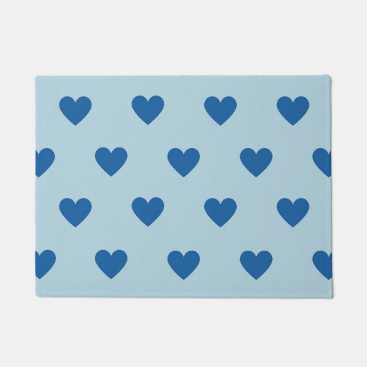 Blue Cute Simple Heart Patroon Deurmat (Voorkant)