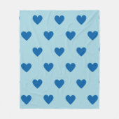 Blue Cute Simple Heart Patroon Fleece Deken (Voorkant)