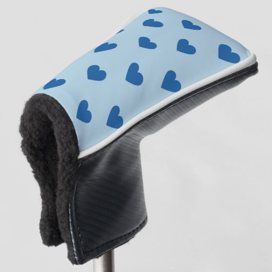 Blue Cute Simple Heart Patroon Golfheadcover (3/4 voorkant)