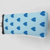 Blue Cute Simple Heart Patroon Golfheadcover (Voorkant)