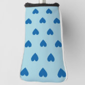 Blue Cute Simple Heart Patroon Golfheadcover (Draai 90)