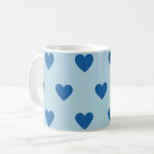 Blue Cute Simple Heart Patroon Koffiemok (Voorkant links)