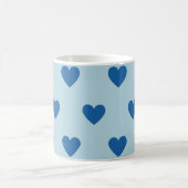 Blue Cute Simple Heart Patroon Koffiemok (Center)