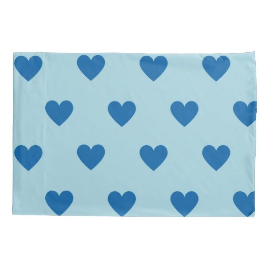 Blue Cute Simple Heart Patroon Kussensloop (Achterkant)