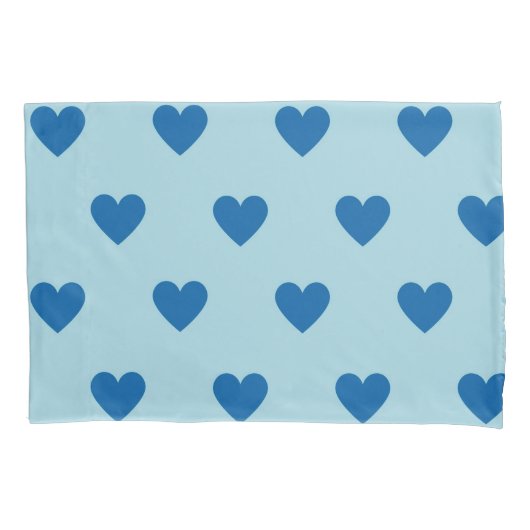 Blue Cute Simple Heart Patroon Kussensloop (Voorkant)