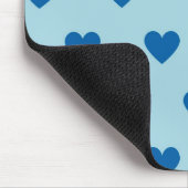 Blue Cute Simple Heart Patroon Muismat (Hoek)