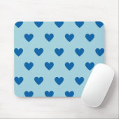 Blue Cute Simple Heart Patroon Muismat (Met muis)