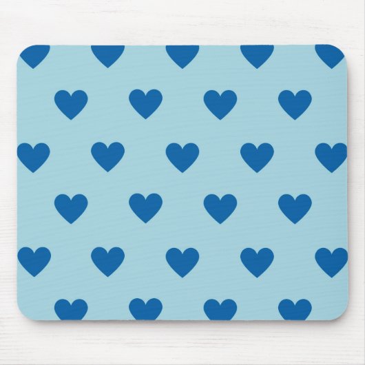 Blue Cute Simple Heart Patroon Muismat (Voorkant)