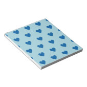 Blue Cute Simple Heart Patroon Notitieblok (Schuin)