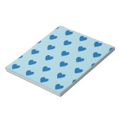 Blue Cute Simple Heart Patroon Notitieblok (Linkerzijde)