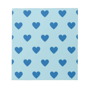 Blue Cute Simple Heart Patroon Notitieblok