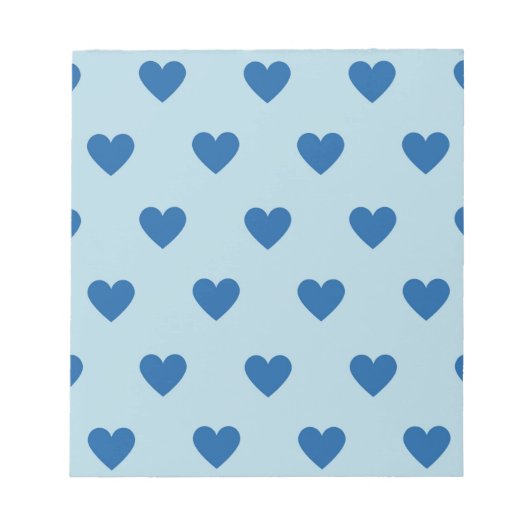 Blue Cute Simple Heart Patroon Notitieblok (Voorkant)