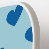 Blue Cute Simple Heart Patroon Pickleball Paddle (Links Detail)