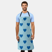 Blue Cute Simple Heart Patroon Schort (Gedragen)