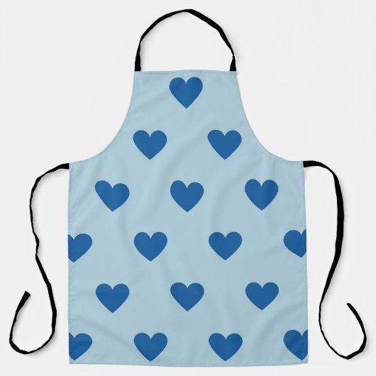 Blue Cute Simple Heart Patroon Schort (Voorkant)