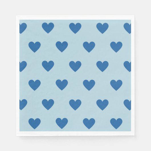 Blue Cute Simple Heart Patroon Servet (Voorkant)