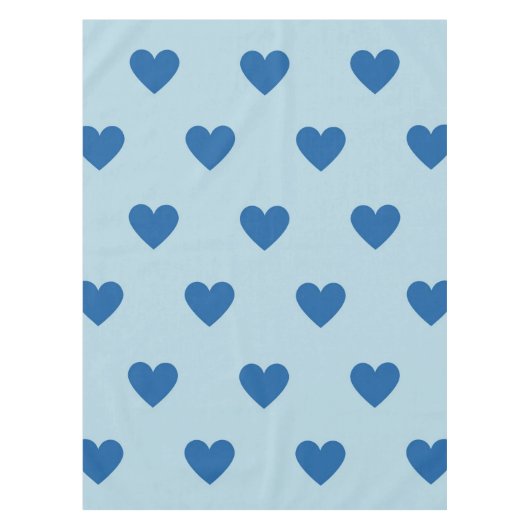 Blue Cute Simple Heart Patroon Tafelkleed (Voorkant)