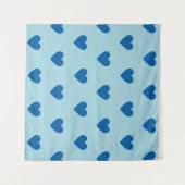 Blue Cute Simple Heart Patroon Wandkleed (Voorkant (horizontaal))