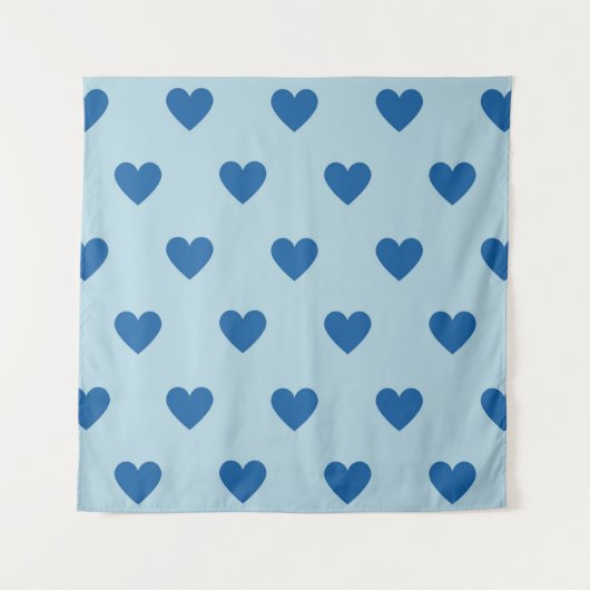 Blue Cute Simple Heart Patroon Wandkleed (Voorkant)