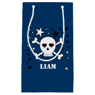 Blue Cute Skull en Crossbones Klein Cadeauzakje