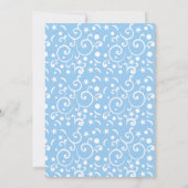 Blue Cute Stork Boy Floral Baby shower Kaart (Achterkant)