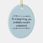 Blue Cute Teen Aesthetic Kpop Keramisch Ornament (Rechts)