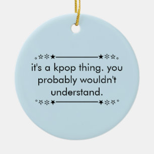 Blue Cute Teen Aesthetic Kpop Keramisch Ornament