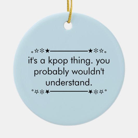 Blue Cute Teen Aesthetic Kpop Keramisch Ornament (Voorkant)