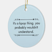 Blue Cute Teen Aesthetic Kpop Keramisch Ornament (Links)