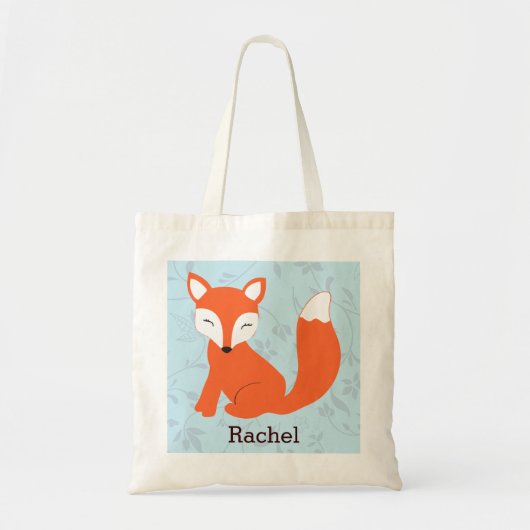 Blue Cute Woodland Baby Fox Personalized Tas (Voorkant)
