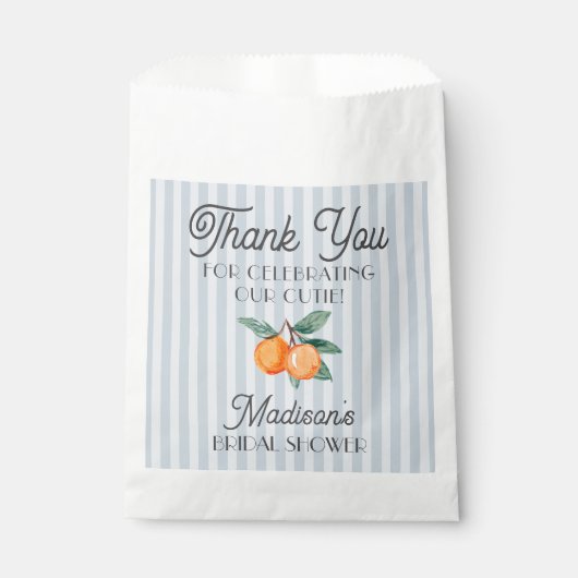 Blue Cutie Main Squeeze Citrus Bruiloft Feest Bedankzakje (Voorkant)