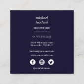 Blue Cutlery Chef Catering Restaurant Sociale medi Vierkante Visitekaartje (Achterkant)