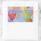 Blue Cutout Cookies Ballonnen Verjaardag Bedankt Rechthoekige Sticker (Tas)