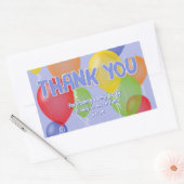 Blue Cutout Cookies Ballonnen Verjaardag Bedankt Rechthoekige Sticker (Envelop)